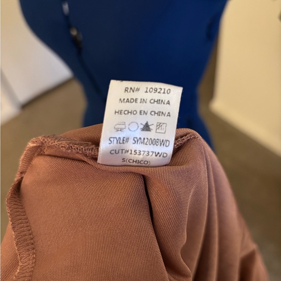 🌹 Rose Gold Satin Midi Wrap Dress - Picture 7 of 7